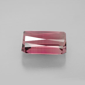 Turmalina rosa natural de 4,77 ct, corte esmeralda, VVS
