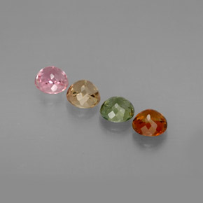 Gemas de turmalina multicolor natural de  ct, corte redondo, VVS-VS