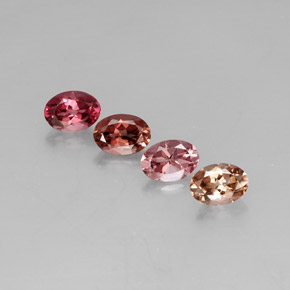 Gemas de turmalina multicolor natural de  ct, corte óvalo, VVS-VS