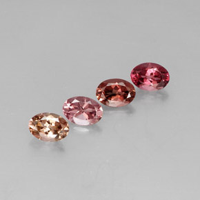Gemas de turmalina multicolor natural de  ct, corte óvalo, VVS-VS