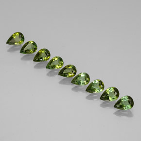 Gemas de turmalina verde natural de  ct, en forma de pera, VVS-VS