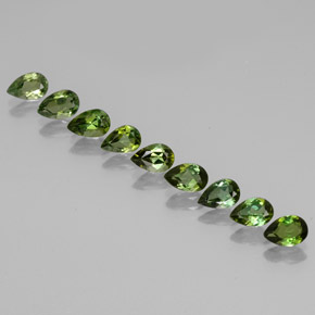 Gemas de turmalina verde natural de 3,52 ct, en forma de pera, VVS-VS