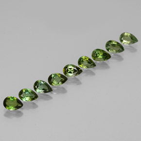 Gemas de turmalina verde natural de 3,52 ct, en forma de pera, VVS-VS