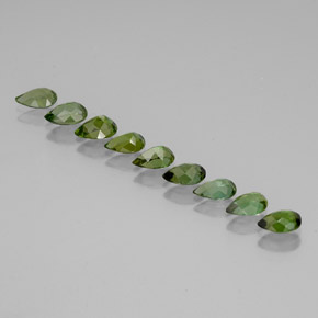 Gemas de turmalina verde natural de 3,52 ct, en forma de pera, VVS-VS