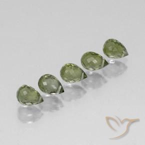 Gemas de Turmalina Verde bosque claro natural de 2.34 ct, Corte Briolette, VVS-VS
