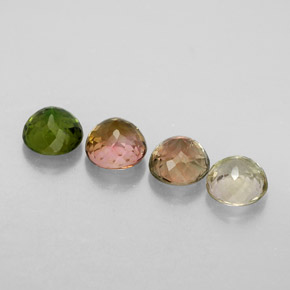 Gemas de turmalina multicolor natural de  ct, corte redondo, VVS-VS