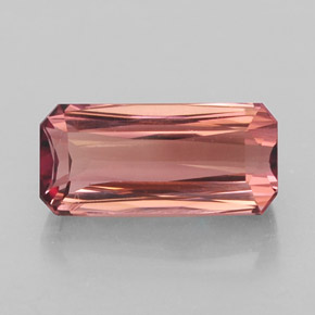 Turmalina rosa natural de 3,29 ct, corte esmeralda, IF