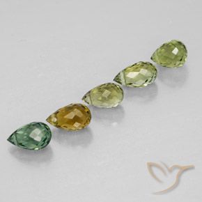Gemas de Turmalina Multicolor natural de 2.45 ct, Corte Briolette, VVS-VS