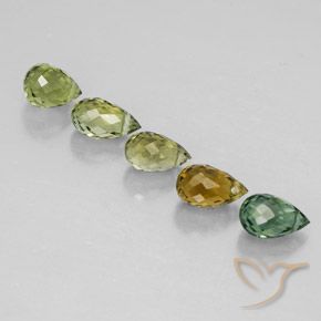 Gemas de Turmalina Multicolor natural de 2.45 ct, Corte Briolette, VVS-VS