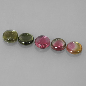 Gemas de turmalina multicolor natural de  ct, transparente, transparente / translúcido