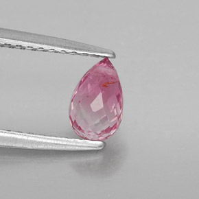 Turmalina rosa natural de 0,74 ct, briolette, VS
