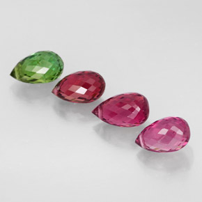 Gemas de turmalina multicolor natural de  ct, briolette, VVS-VS