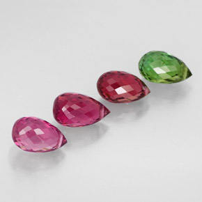 Gemas de turmalina multicolor natural de  ct, briolette, VVS-VS