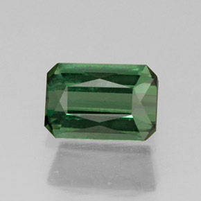 Turmalina verde natural de 0,75 ct, corte esmeralda, VVS-VS