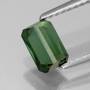 Turmalina verde natural de 0,75 ct, corte esmeralda, VVS-VS