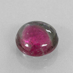 Turmalina multicolor natural de 1,41 ct, corte redondo, translúcido