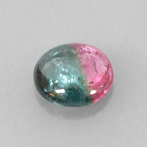 Turmalina multicolor natural de 1,46 ct, corte redondo, transparente