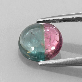 Turmalina multicolor natural de 1,46 ct, corte redondo, transparente