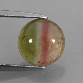 Turmalina multicolor natural de 1,86 ct, transparente, transparente / translúcido