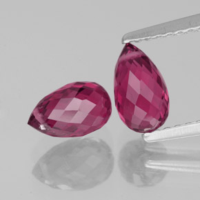 Gemas de turmalina rojo natural de  ct, briolette, VS