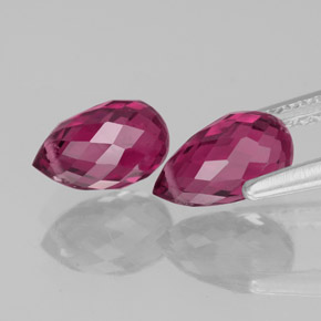 Gemas de turmalina rojo natural de  ct, briolette, VS
