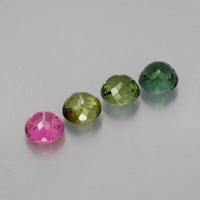 Gemas de turmalina multicolor natural de  ct, corte redondo, VVS-VS
