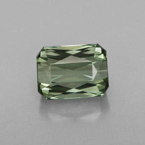 Turmalina verde natural de 1,88 ct, corte esmeralda, VVS