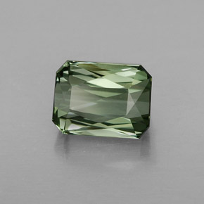 Turmalina verde natural de 1,88 ct, corte esmeralda, VVS