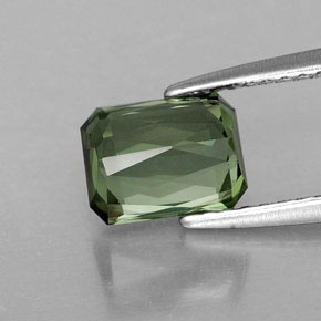 Turmalina verde natural de 1,88 ct, corte esmeralda, VVS