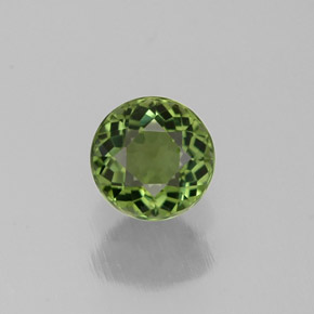 Turmalina verde natural de 0,84 ct, corte redondo, VVS