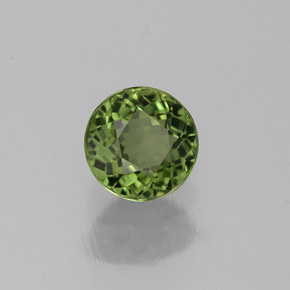 Turmalina verde natural de 0,84 ct, corte redondo, VVS