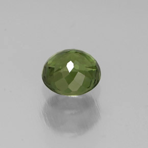 Turmalina verde natural de 0,84 ct, corte redondo, VVS
