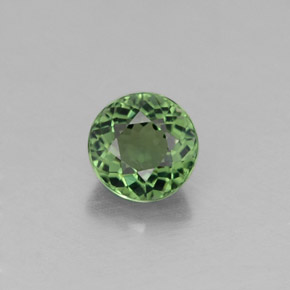 Turmalina verde natural de 0,69 ct, corte redondo, VVS-VS