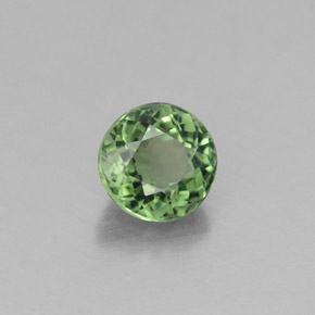 Turmalina verde natural de 0,69 ct, corte redondo, VVS-VS