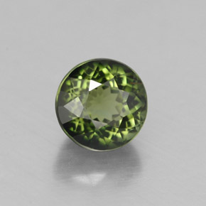Turmalina verde natural de 1,30 ct, corte redondo, VS