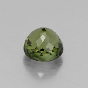 Turmalina verde natural de 1,30 ct, corte redondo, VS