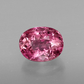 Turmalina rosa natural de 1,32 ct, corte óvalo, VS