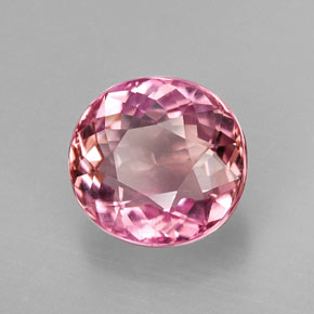 Turmalina rosa natural de 2,38 ct, corte óvalo, VS