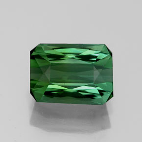 Turmalina verde natural de 1,41 ct, corte esmeralda, VVS-VS