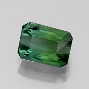 Turmalina verde natural de 1,41 ct, corte esmeralda, VVS-VS