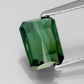Turmalina verde natural de 1,41 ct, corte esmeralda, VVS-VS