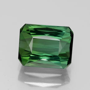 Turmalina verde natural de 1,67 ct, corte esmeralda, VVS-VS