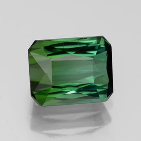 Turmalina verde natural de 1,67 ct, corte esmeralda, VVS-VS