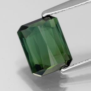 Turmalina verde natural de 1,67 ct, corte esmeralda, VVS-VS