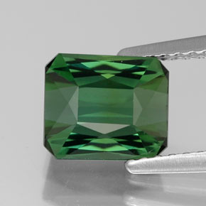 Turmalina verde natural de 1,86 ct, corte esmeralda, VVS
