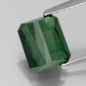 Turmalina verde natural de 1,86 ct, corte esmeralda, VVS