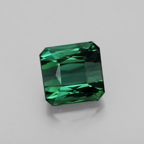 Turmalina verde natural de 1,84 ct, corte esmeralda, VVS