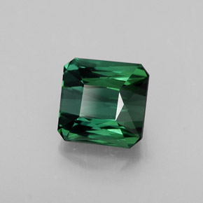 Turmalina verde natural de 1,84 ct, corte esmeralda, VVS