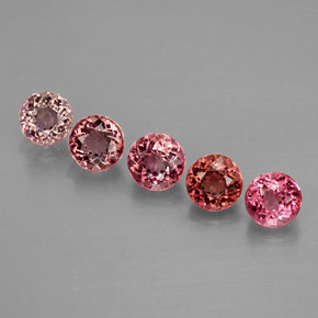 Gemas de turmalina multicolor natural de  ct, corte redondo, VVS-VS