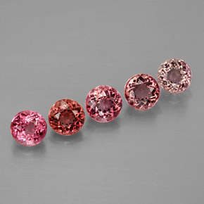 Gemas de turmalina multicolor natural de  ct, corte redondo, VVS-VS
